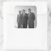 President John Kennedy & Brothers Amerikaanse Came Vierkante Sticker (Tas)