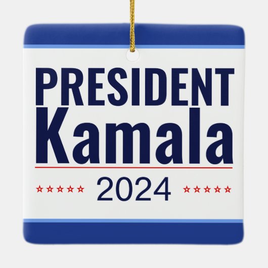 President Kamala 2024 Keramisch Ornament (Achterkant)