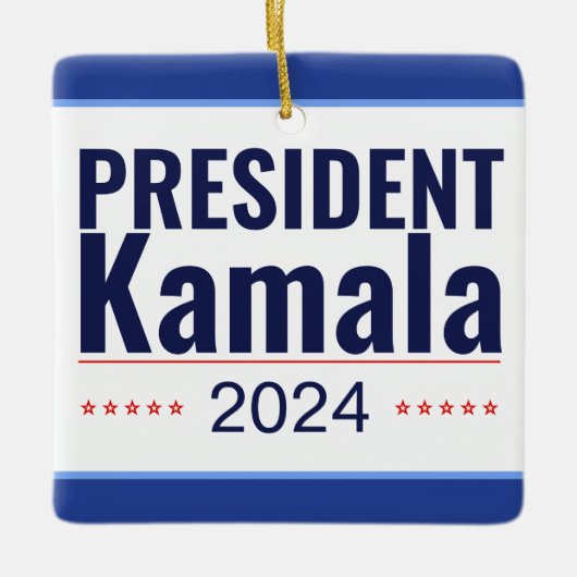President Kamala 2024 Keramisch Ornament (Voorkant)