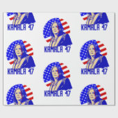 president kamala harris 47 cadeaupapier (Vlak)