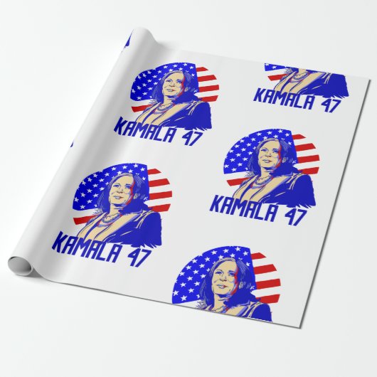 president kamala harris 47 cadeaupapier (Uitgerold)