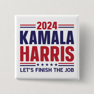 President Kamala Harris Laten we de klus klaren 20 Vierkante Button 5,1 Cm