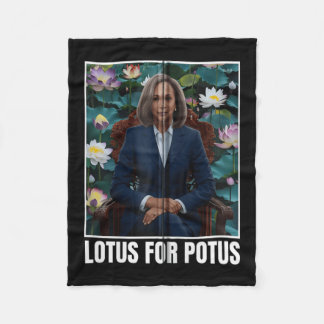 President Kamala Harris Portret Lotus voor Potus Z Fleece Deken