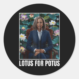 President Kamala Harris Portret Lotus voor Potus Z Ronde Sticker