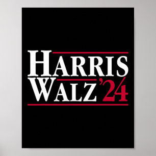 President Kamala Harris Tim Walz VP Brat Cat Ladie Poster