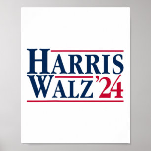 President Kamala Harris Tim Walz VP Brat Cat Ladie Poster