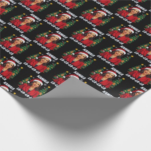 President Kamala Harris | Trendy Kerstmis Cadeaupapier (Hoek)