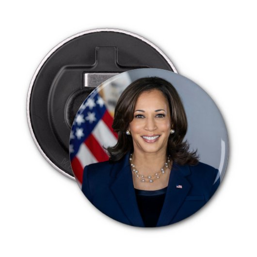 President kandidaat Kamala Harris US 2024 Button Flesopener (Voorkant)