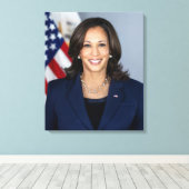 President kandidaat Kamala Harris US 2024 Canvas Afdruk (Insitu (Houten vloer))