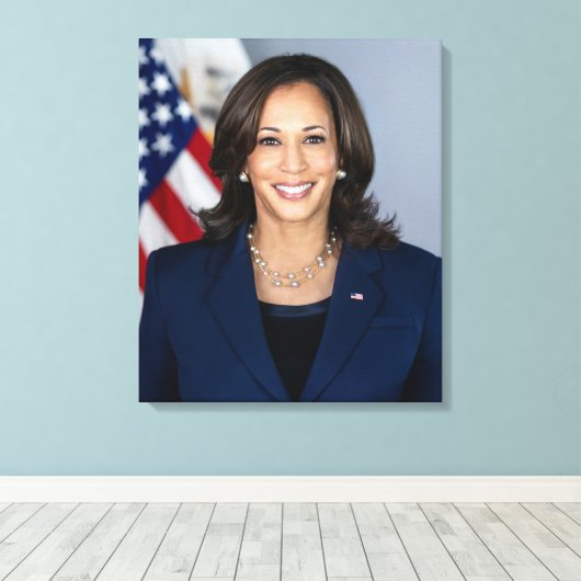 President kandidaat Kamala Harris US 2024 Canvas Afdruk (Insitu (Houten vloer))