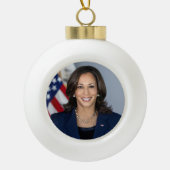 President kandidaat Kamala Harris US 2024 Keramische Bal Ornament (Voorkant)