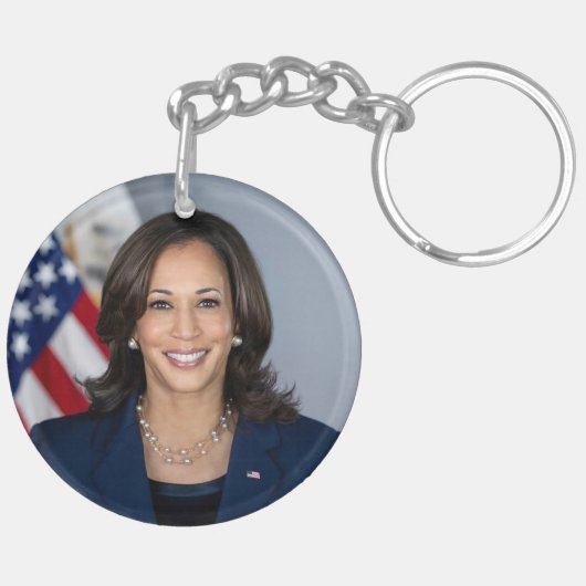 President kandidaat Kamala Harris US 2024 Sleutelhanger (Achterkant Links)