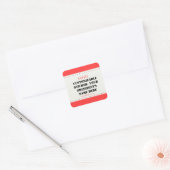 President kandidaat. Vierkante Sticker (Envelop)