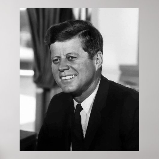 President Kennedy in zwart-wit Poster (Voorkant)
