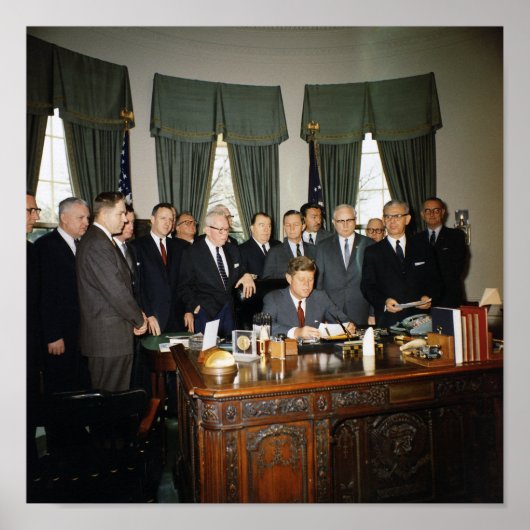 President Kennedy Manpower Act - Oval Kantoor - 19 Poster (Voorkant)