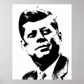 President Kennedy - Zwart-wit Poster (Voorkant)