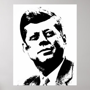 President Kennedy - Zwart-wit Poster