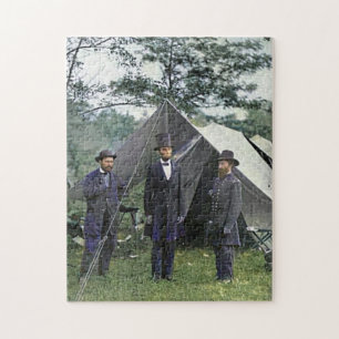 President Lincoln Antietam Maryland Kleur Redux Legpuzzel