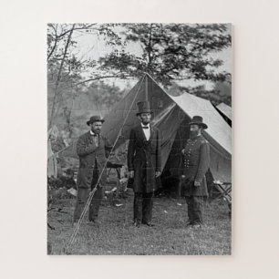 President Lincoln bij Antietam Maryland Amerikaans Legpuzzel