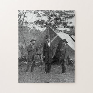 President Lincoln bij Antietam Maryland Amerikaans Legpuzzel