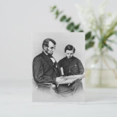 President Lincoln Briefkaart - Lezen met zoon Tad (Staand voorkant)