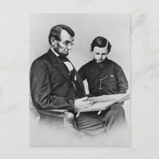 President Lincoln Briefkaart - Lezen met zoon Tad