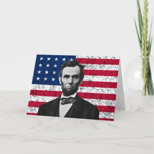 President Lincoln en de Amerikaanse vlag Kaart (Voorkant)