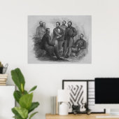 President Lincoln en zijn commandanten Poster (Thuiskantoor)
