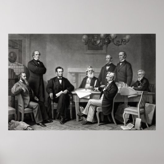 President Lincoln en zijn kabinet Poster (Voorkant)