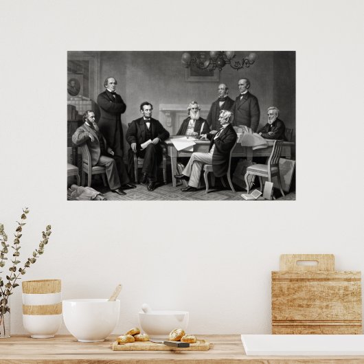 President Lincoln en zijn kabinet Poster (Keuken)