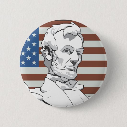 President Lincoln Ronde Button 5,7 Cm (Voorkant)