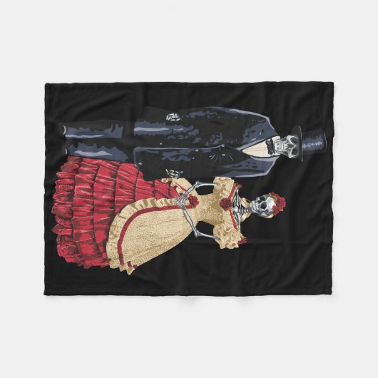 President Lincoln Skeleton, Halloween Skeleton Fleece Deken (Voorkant (Horizontaal))