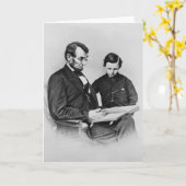 President Lincoln Wenskaart - lezen met zoon Kaart (Gele Bloem)