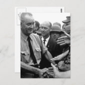 President Lyndon B. Johnson greets Amerikaanse tro Briefkaart (Voorkant / Achterkant)