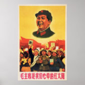 President Mao is de Rode Zon in mijn hart Chinees Poster (Voorkant)