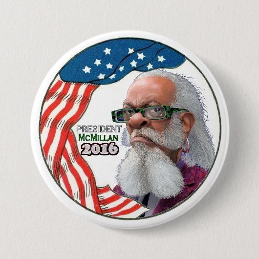 President McMillan 2016 Ronde Button 7,6 Cm (Voorkant)