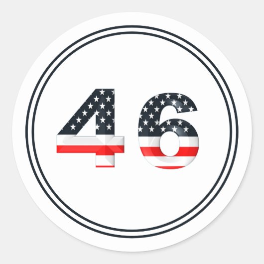 President nummer 46 Flag Pro Biden Ronde Sticker (Voorkant)