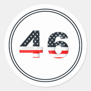 President nummer 46 Flag Pro Biden Ronde Sticker
