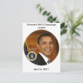 President Obama 2012 Campaign Launch Briefkaart (Staand voorkant)