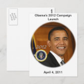 President Obama 2012 Campaign Launch Briefkaart (Voorkant / Achterkant)