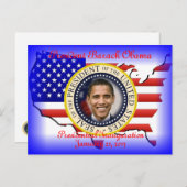 PRESIDENT OBAMA 2013 Inauguration Briefkaart (Voorkant / Achterkant)
