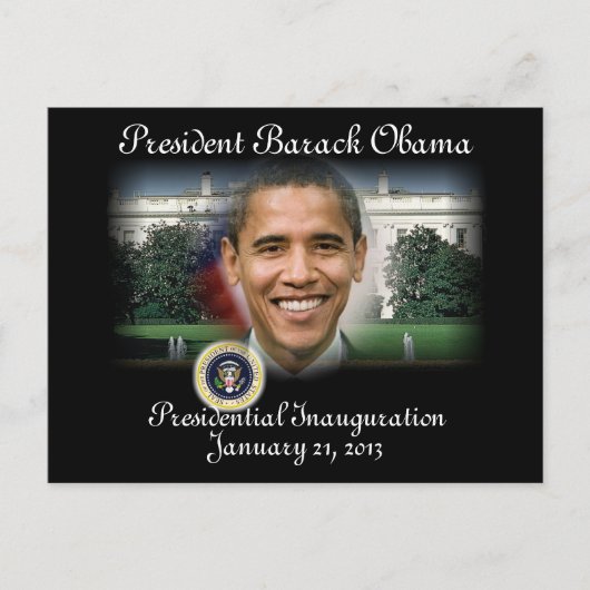 PRESIDENT OBAMA 2013 Inauguration Briefkaart (Voorkant)
