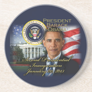 President Obama 2e inauguratie Zandsteen Onderzetter