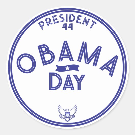 President Obama Day Ronde Sticker (Voorkant)