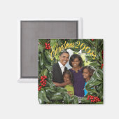 President Obama Eerste Familie Kerstmis 2008 Magneet (Voorkant / Achterkant)