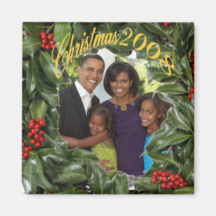 President Obama Eerste Familie Kerstmis 2008 Magneet