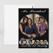PRESIDENT OBAMA en DE EERSTE GEZIN Briefkaart (Voorkant / Achterkant)