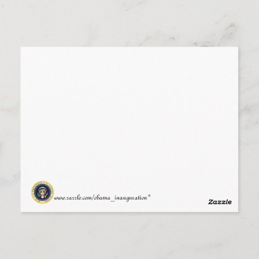 PRESIDENT OBAMA en DE EERSTE GEZIN Briefkaart (Achterkant)