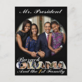 PRESIDENT OBAMA en DE EERSTE GEZIN Briefkaart (Voorkant)
