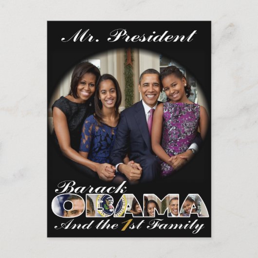 PRESIDENT OBAMA en DE EERSTE GEZIN Briefkaart (Voorkant)